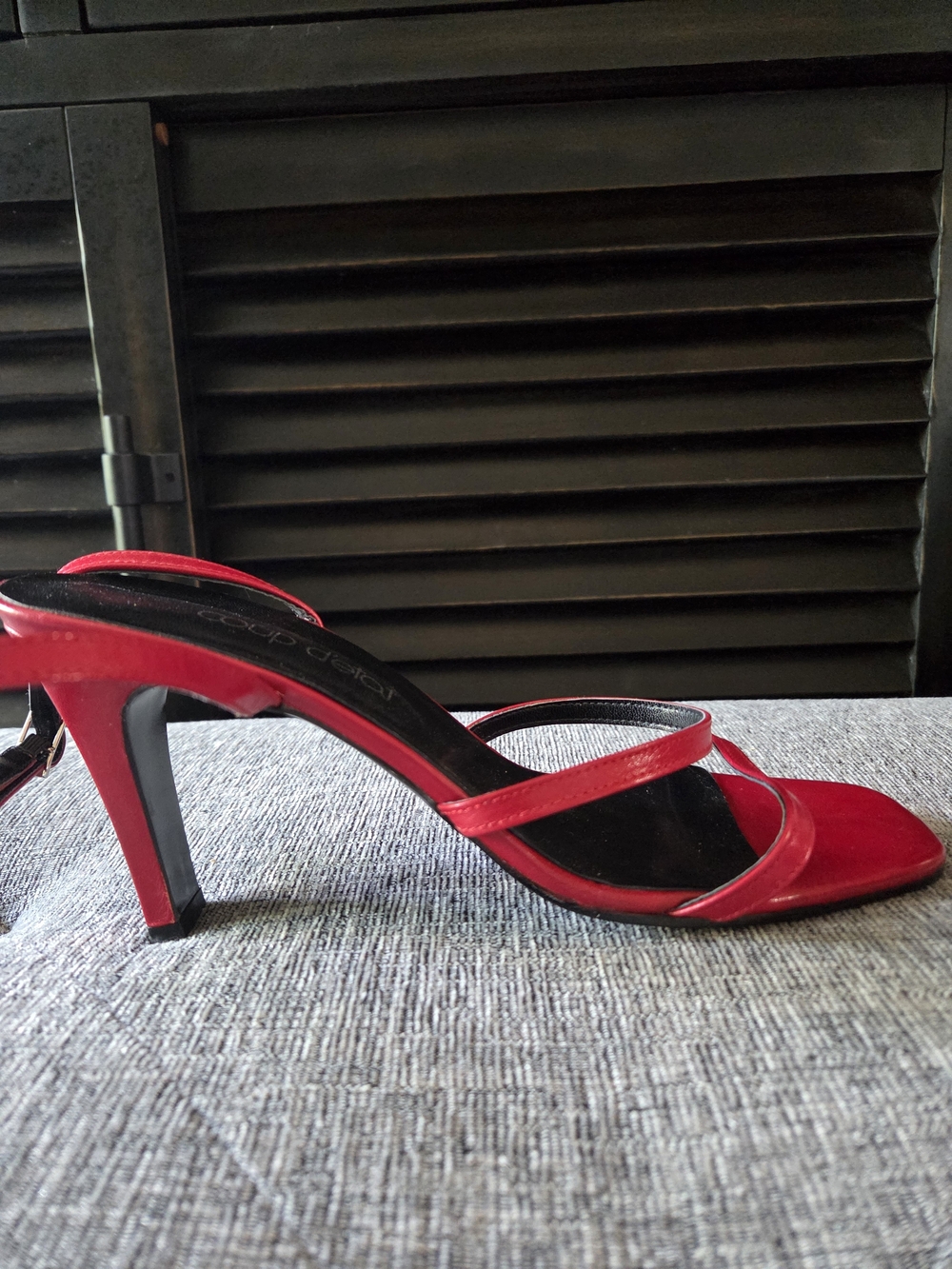 Coup D'etat Womens Red Strappy High Heel Sandals Size 10 Square Toe